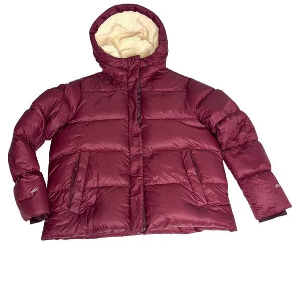 Eddie Bauer Sherpa Liner Hooded Down Puffer Coat EB650 Maroon XL - Picture 1 of 11